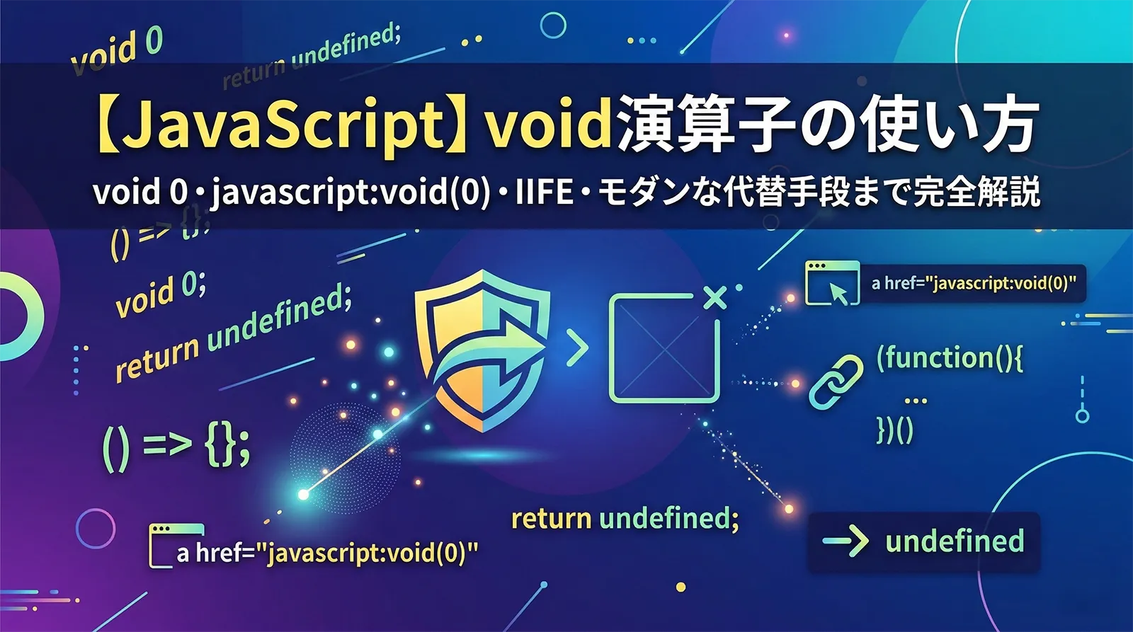【JavaScript】void演算子の使い方｜void 0・javascript:void(0)・IIFE・モダンな代替手段まで完全解説