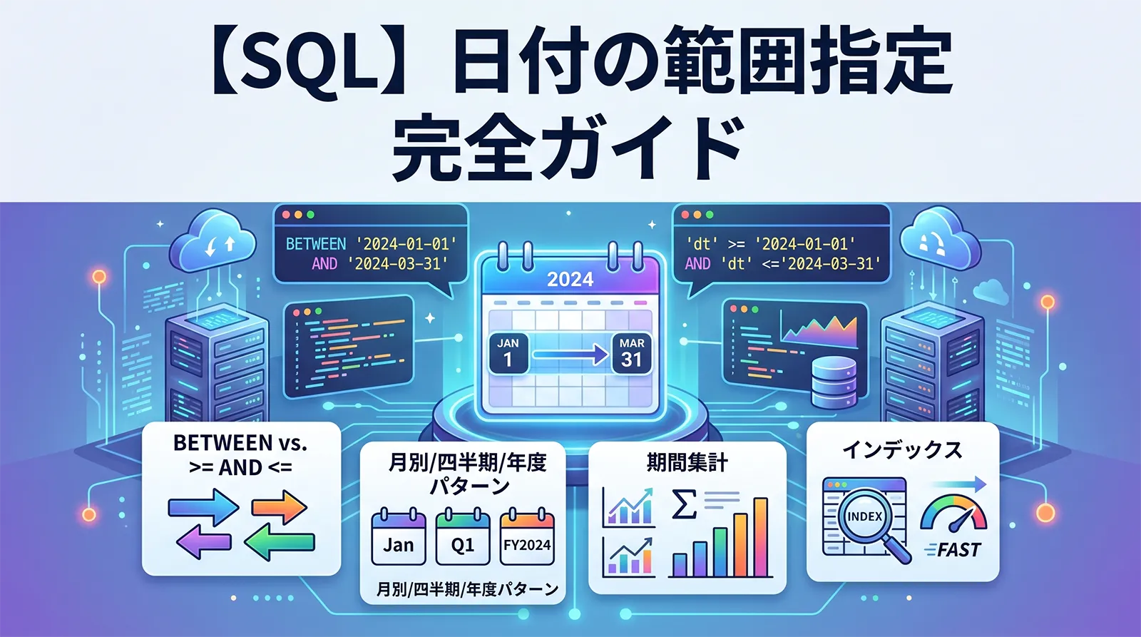 【SQL】日付の範囲指定完全ガイド｜BETWEEN・>= AND