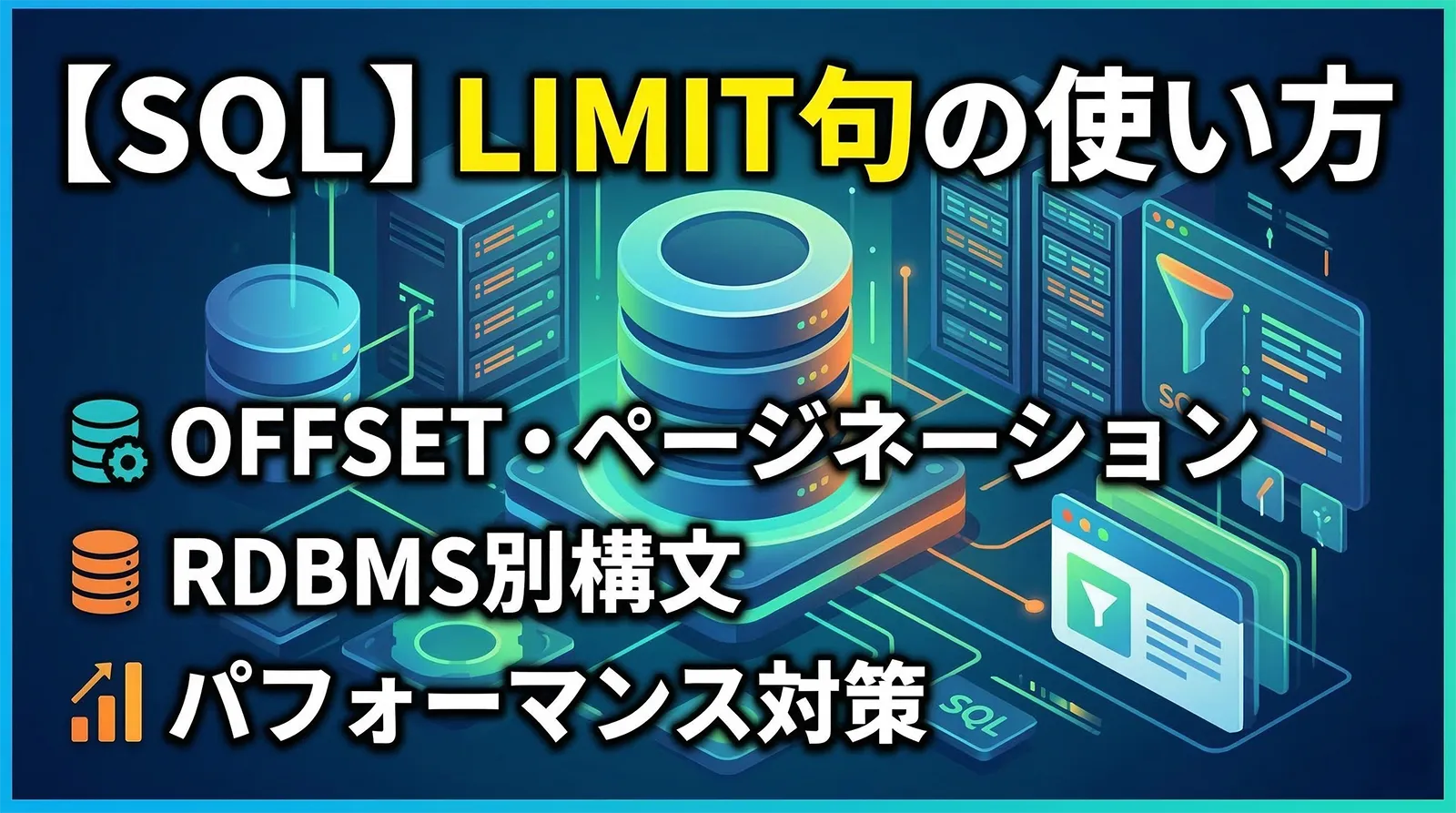 【SQL】LIMIT句の使い方｜OFFSET・ページネーション・RDBMS別構文・パフォーマンス対策