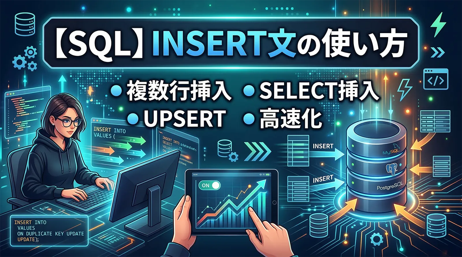 【SQL】INSERT文の使い方｜複数行挿入・SELECT挿入・UPSERT・高速化まで完全解説