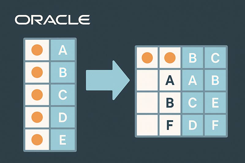 【Oracle】縦持ちデータを横持ちデータに変換する方法