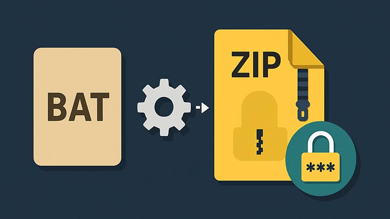 【bat】パスワード付きZIPを自動生成するバッチファイルの作り方｜暗号化・一括処理対応