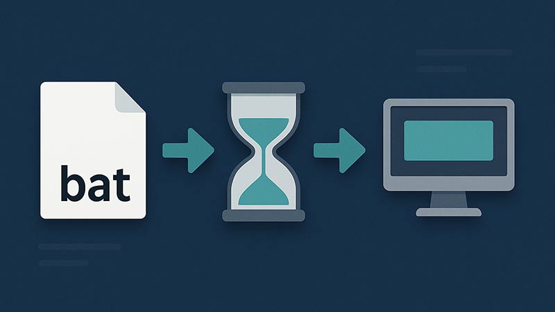 【bat】バッチファイルで外部アプリの起動を待ってから次の処理を実行する方法｜start /waitとtimeoutの使い方