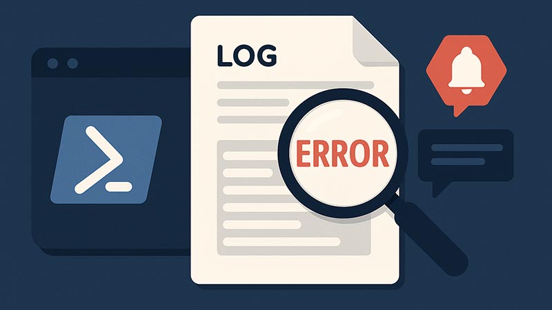 【PowerShell】ログファイルの特定キーワードを監視してアラートを出す方法