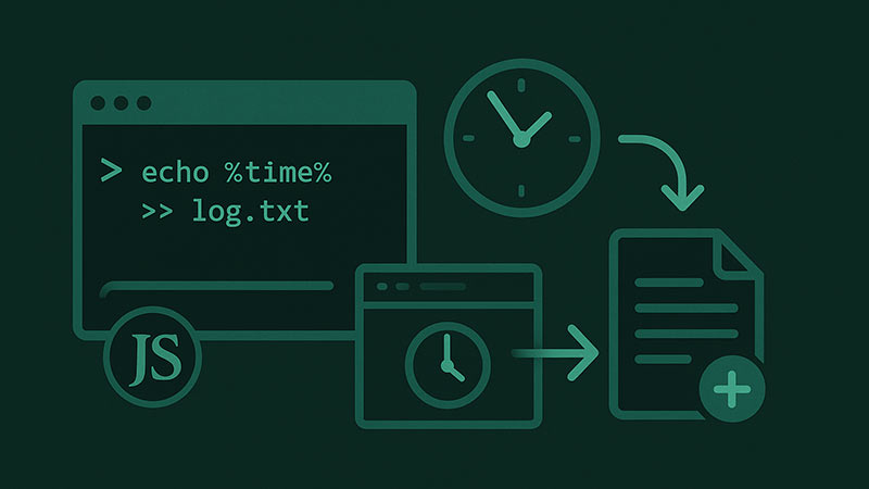 【bat】バッチファイルでログファイルに実行時刻を追記して記録する方法