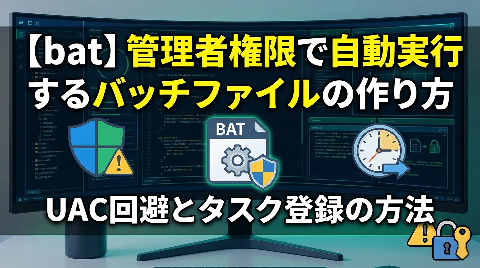 【bat】管理者権限で自動実行するバッチファイルの作り方｜UAC回避とタスク登録の方法