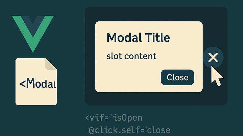 【Vue.js】モーダルウィンドウを作成する方法｜スロット・クリック外で閉じる処理付き