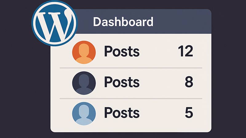 【WordPress】ユーザーごとの投稿数をダッシュボードに表示する方法