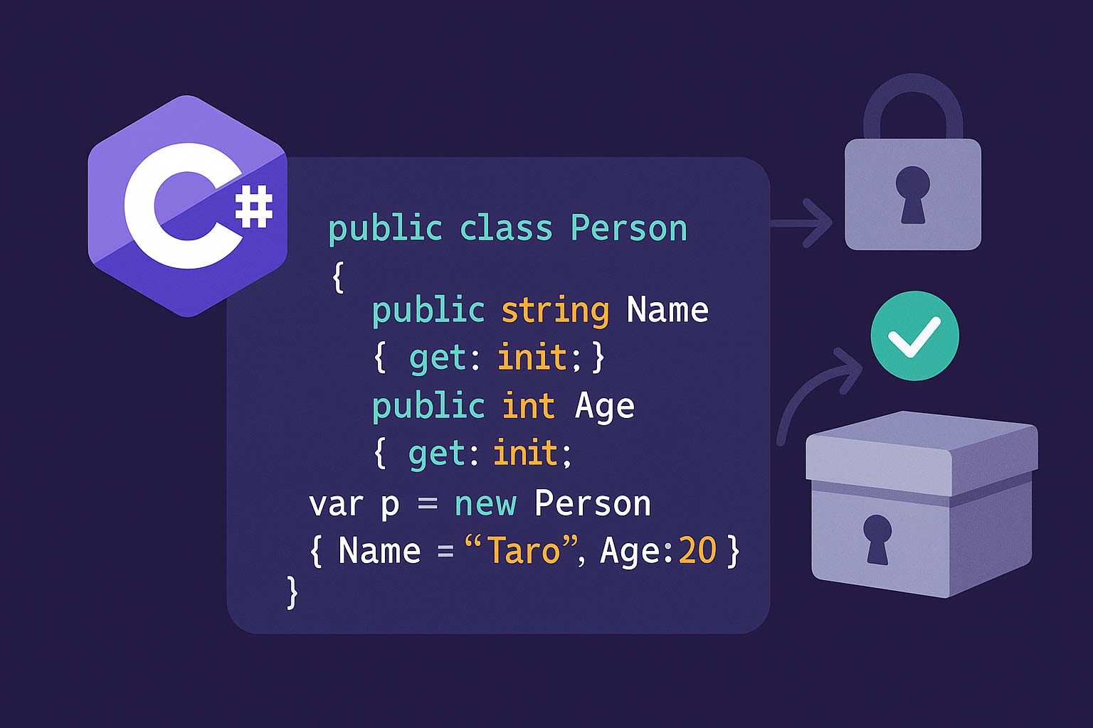 【C#】init専用プロパティの使い方｜イミュータブルなオブジェクト設計