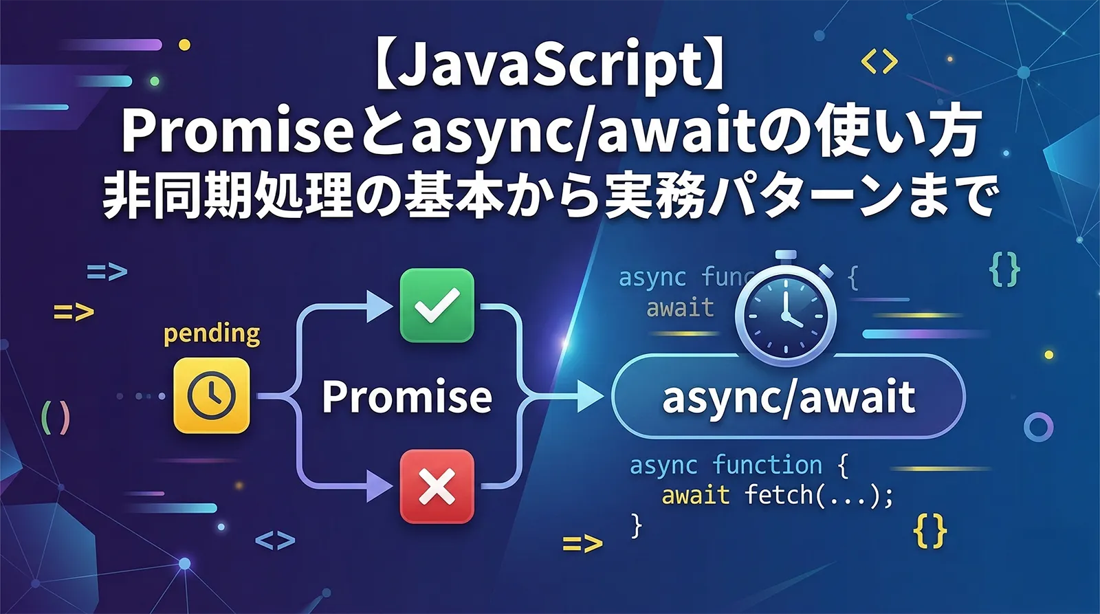【JavaScript】Promiseとasync/awaitの使い方｜非同期処理の基本から実務パターンまで