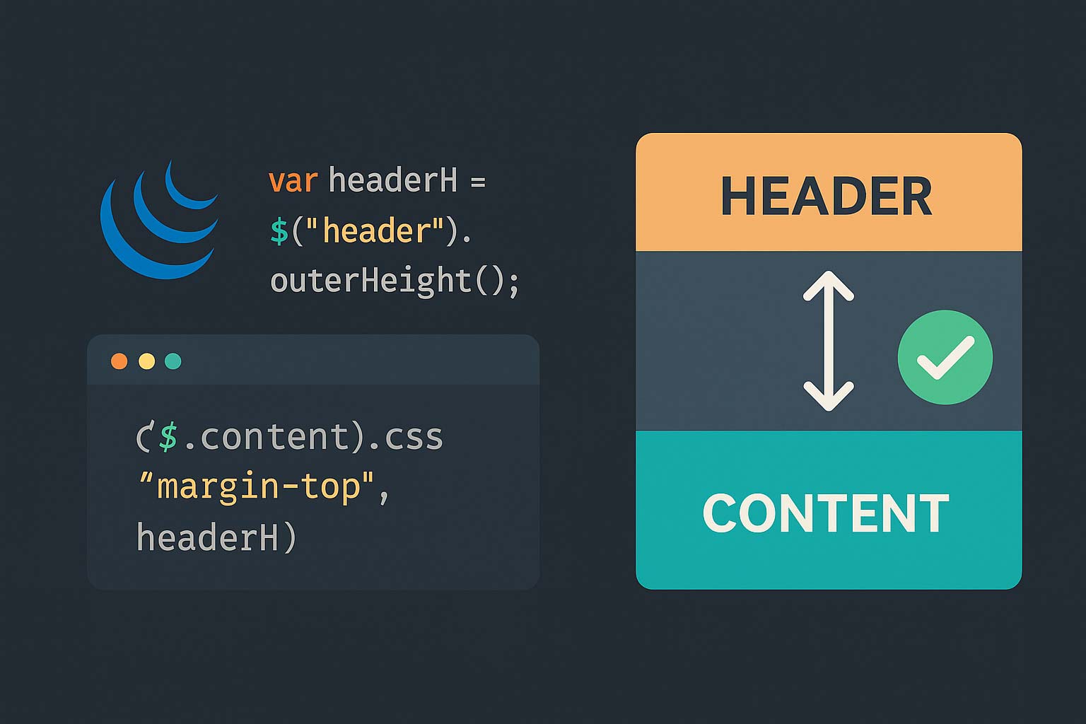 【jQuery】ヘッダーの高さを取得してコンテンツ位置を調整する方法