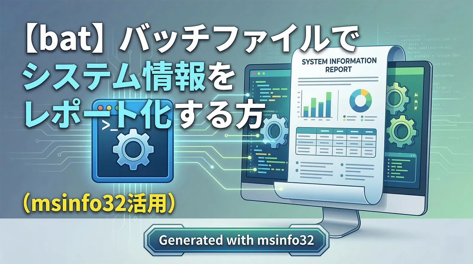 【bat】バッチファイルでシステム情報をレポート化する方法（msinfo32活用）