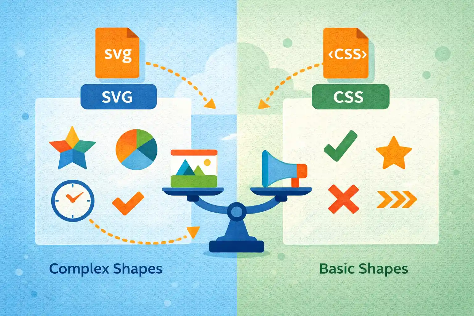 【CSS】SVGとCSS図形の使い分け基準｜UI設計で迷わない判断ポイント