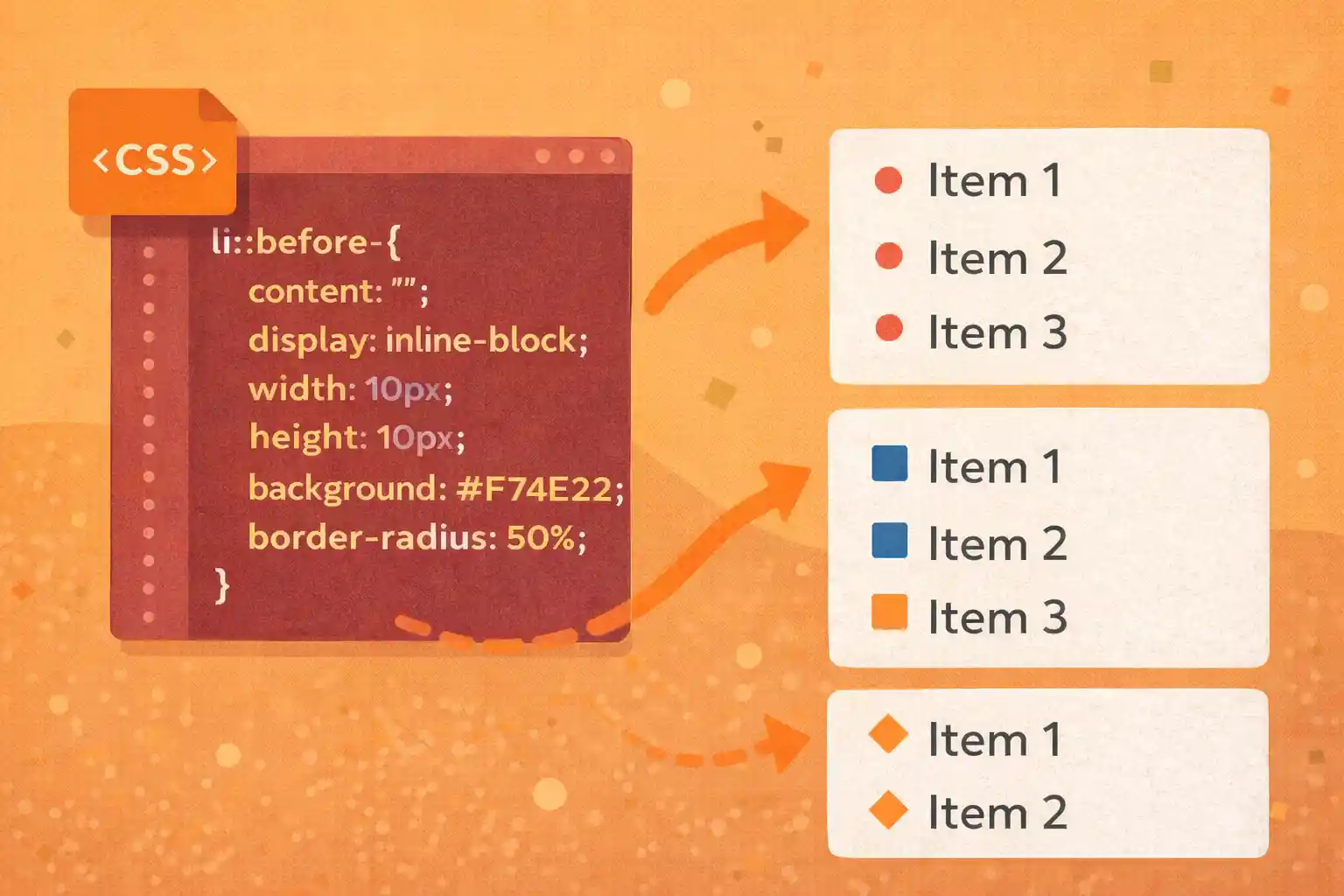 【CSS】リストマーカーを画像なしで作る方法｜CSSだけで実装するデザインパターン