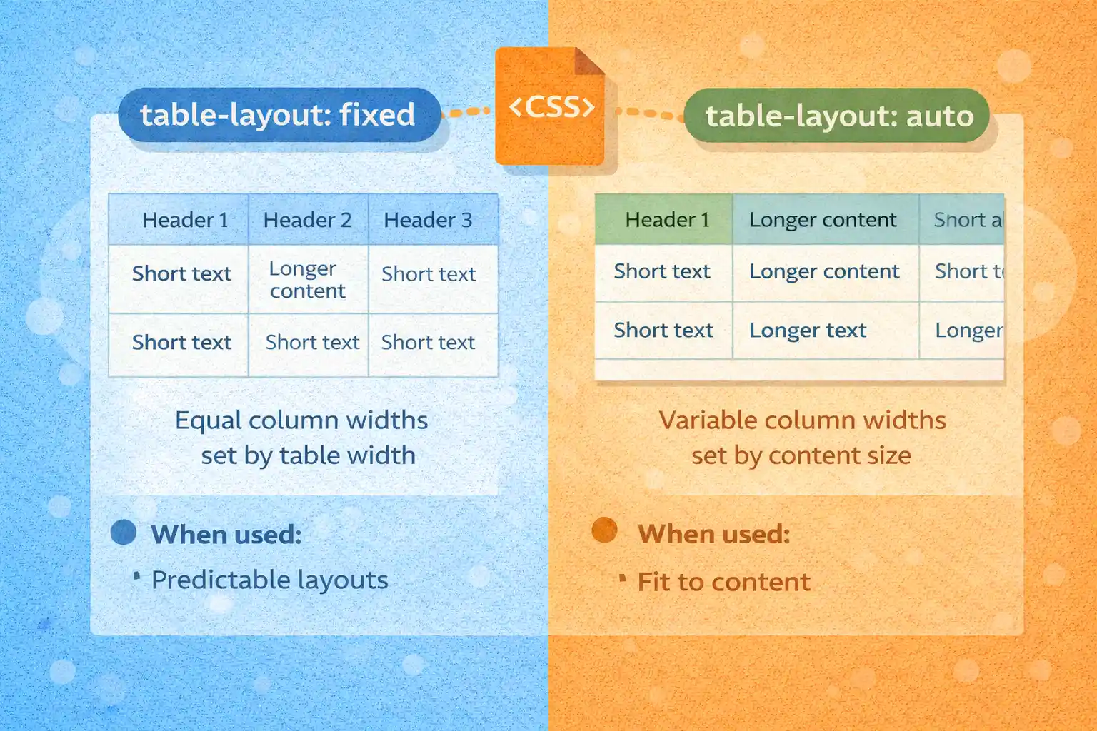 【CSS】table-layout: fixedとautoの違いと使いどころ
