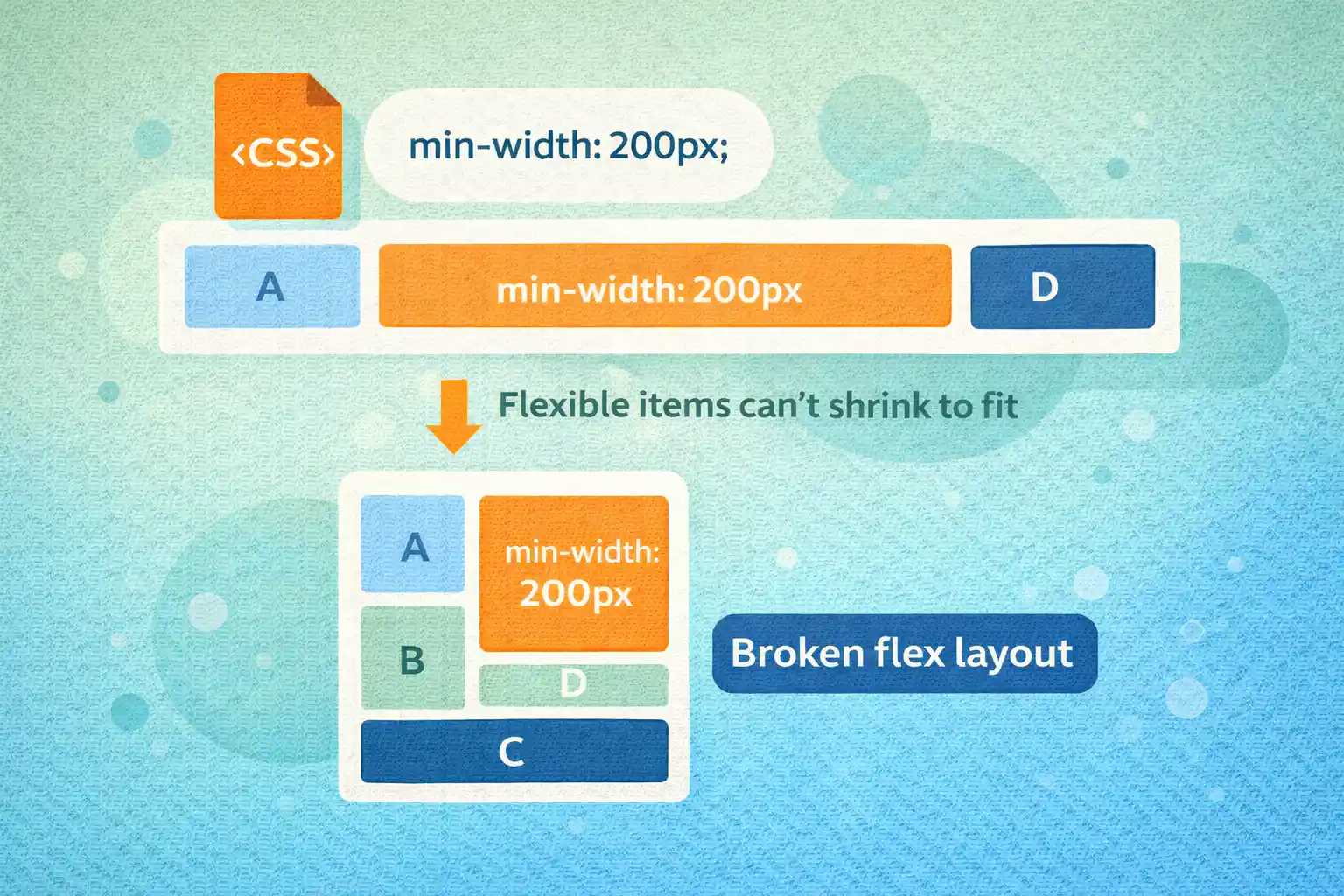 【CSS】min-widthが原因でflexが崩れるケース