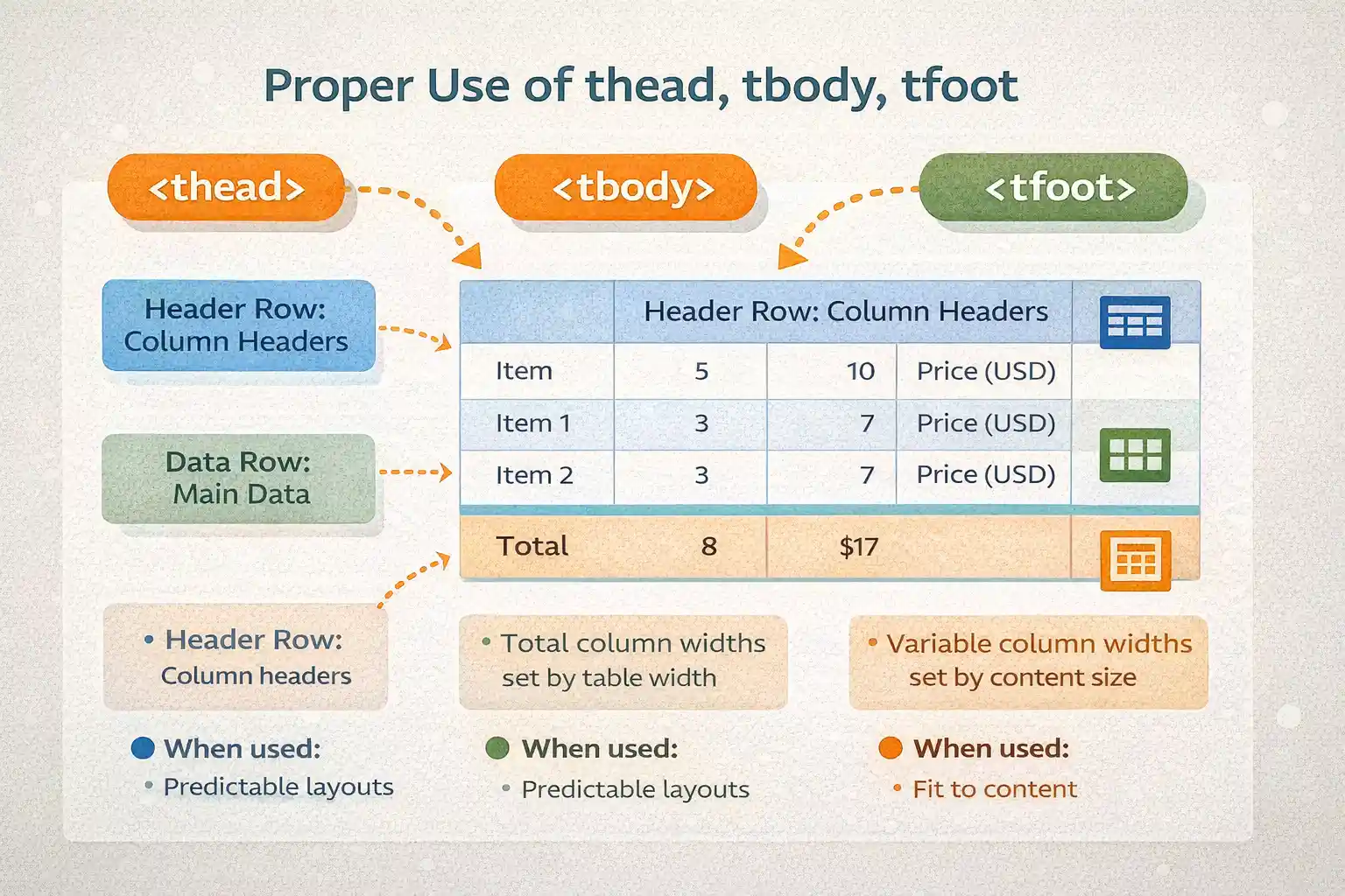 thead・tbody・tfootの正しい使い分け