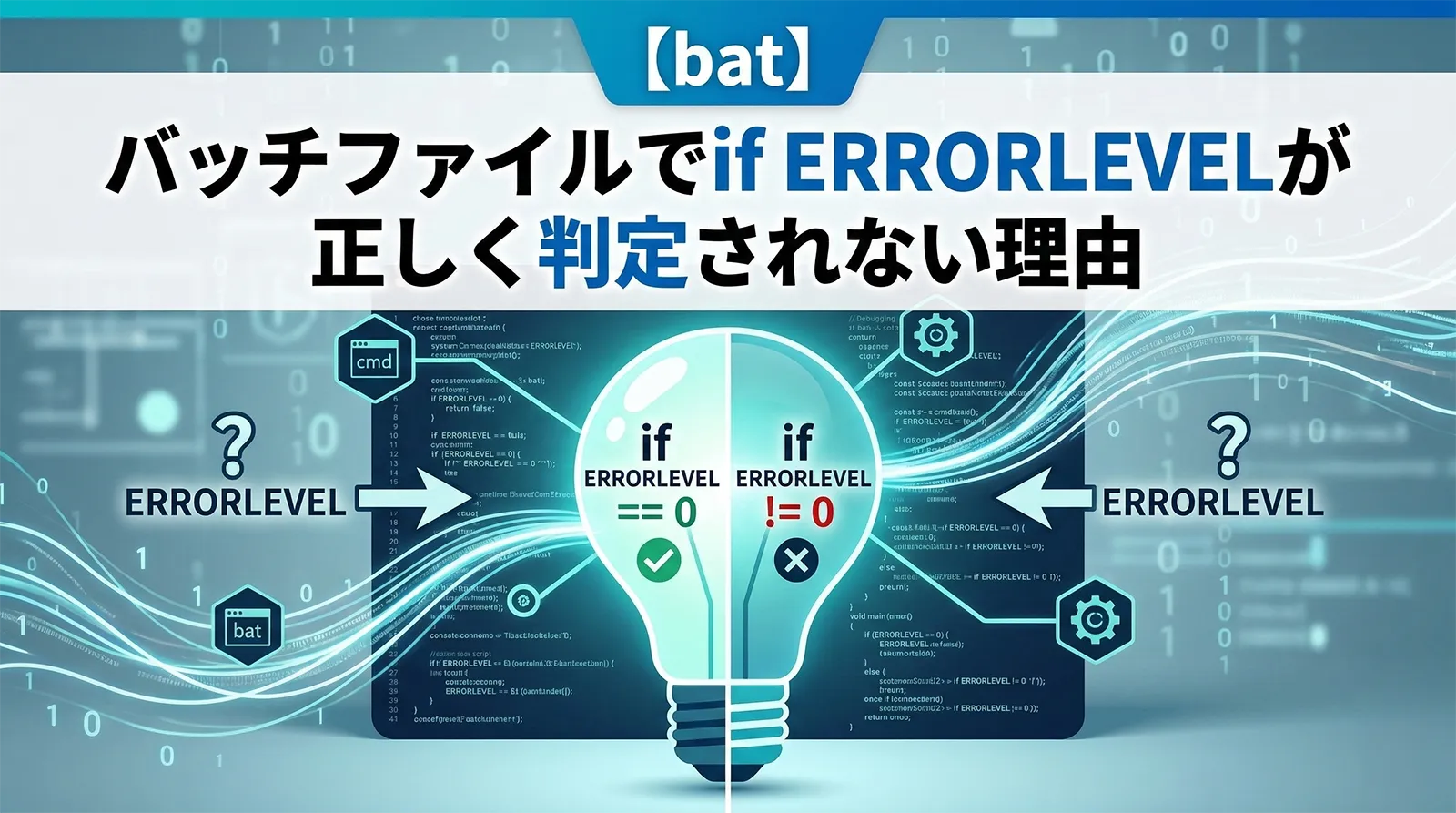 【bat】バッチファイルでif ERRORLEVELが正しく判定されない理由