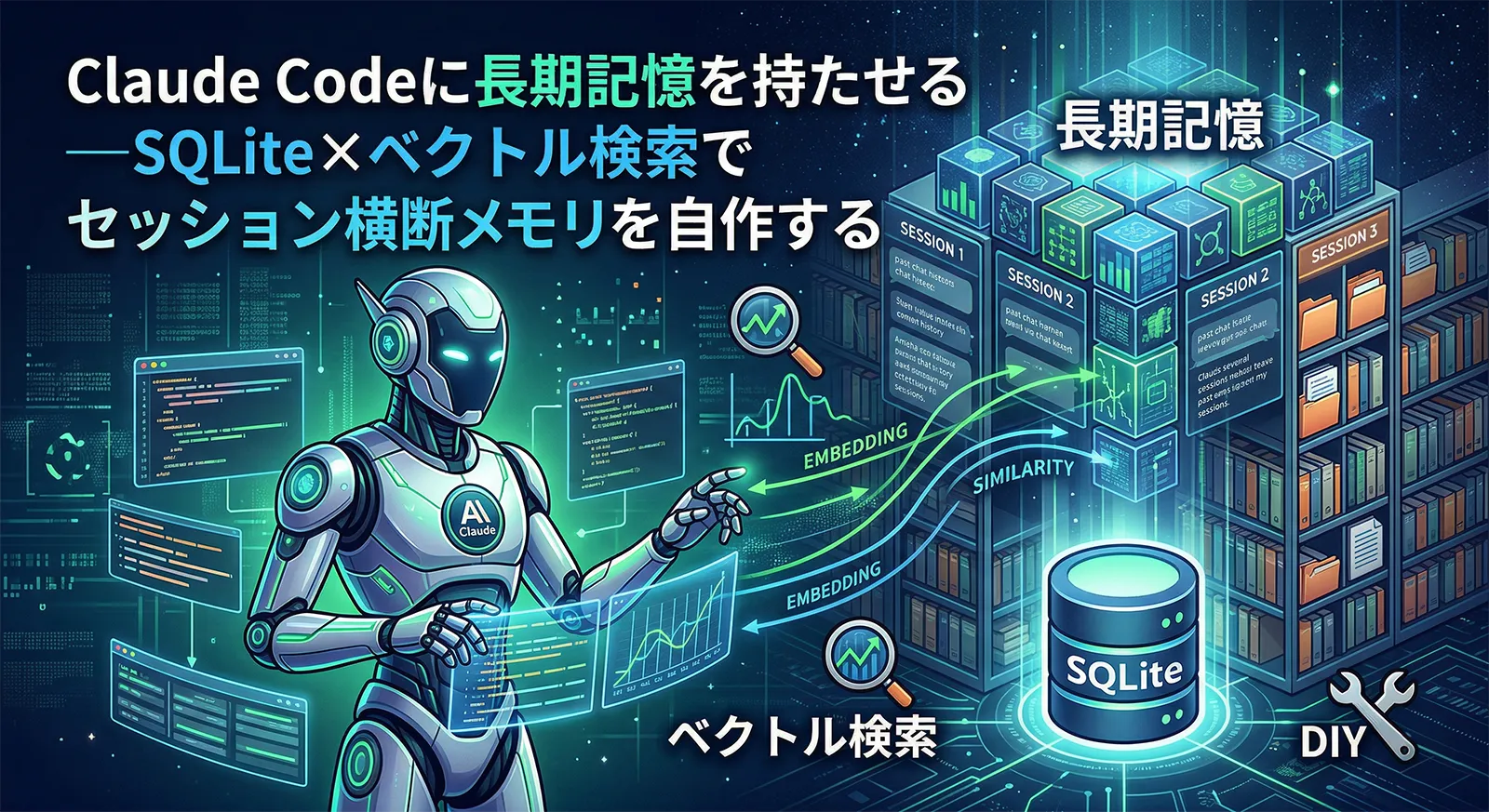 Claude Codeに長期記憶を持たせる──SQLite×ベクトル検索でセッション横断メモリを自作する
