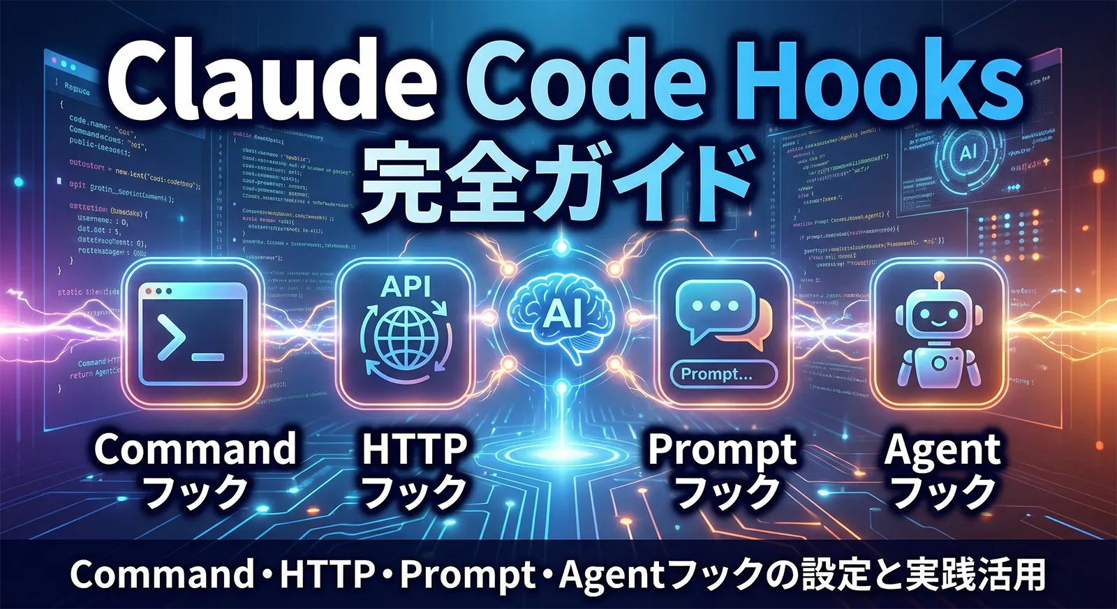 Claude Code Hooks完全ガイド｜Command・HTTP・Prompt・Agentフックの設定と実践活用