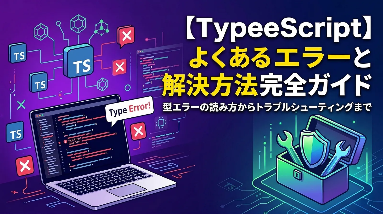 【TypeScript】よくあるエラーと解決方法 完全ガイド｜型エラーの読み方からトラブルシューティングまで