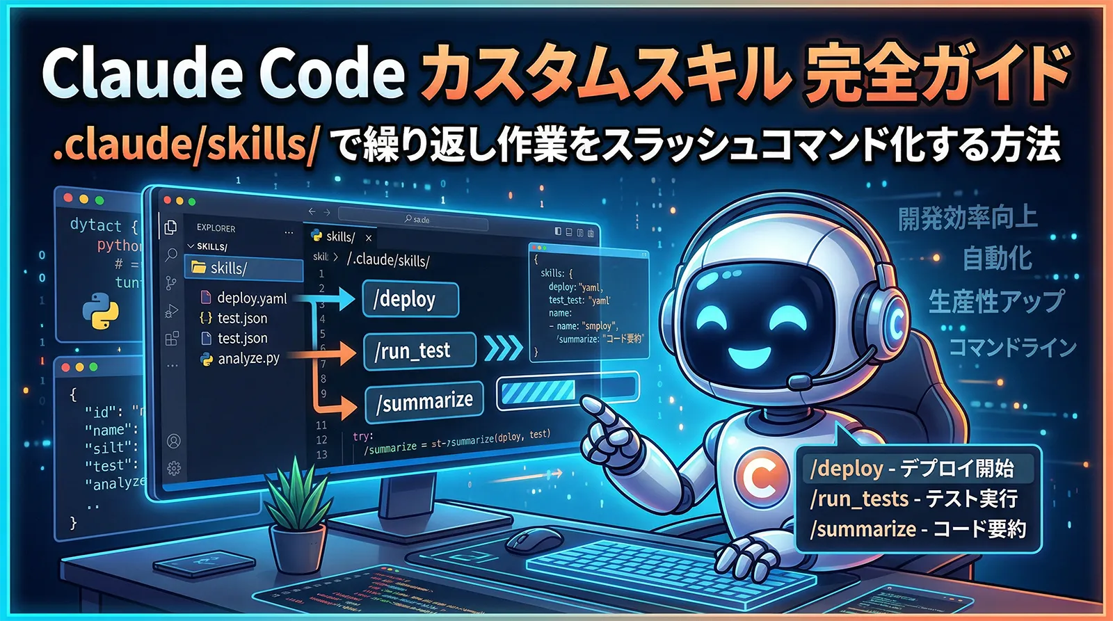 Claude Code カスタムスキル完全ガイド｜.claude/skills/で繰り返し作業をスラッシュコマンド化する方法