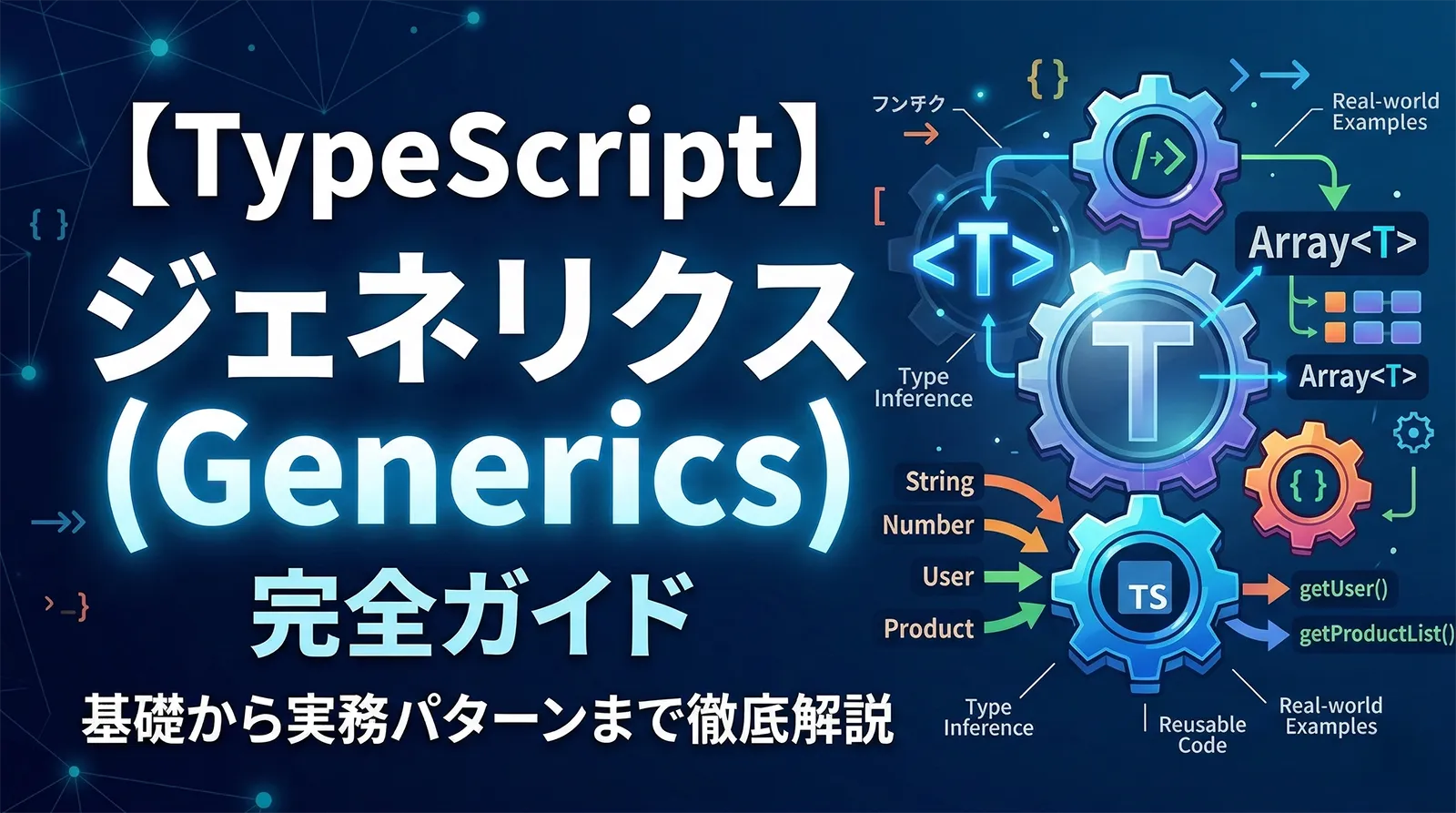 【TypeScript】ジェネリクス（Generics）完全ガイド｜基礎から実務パターンまで徹底解説