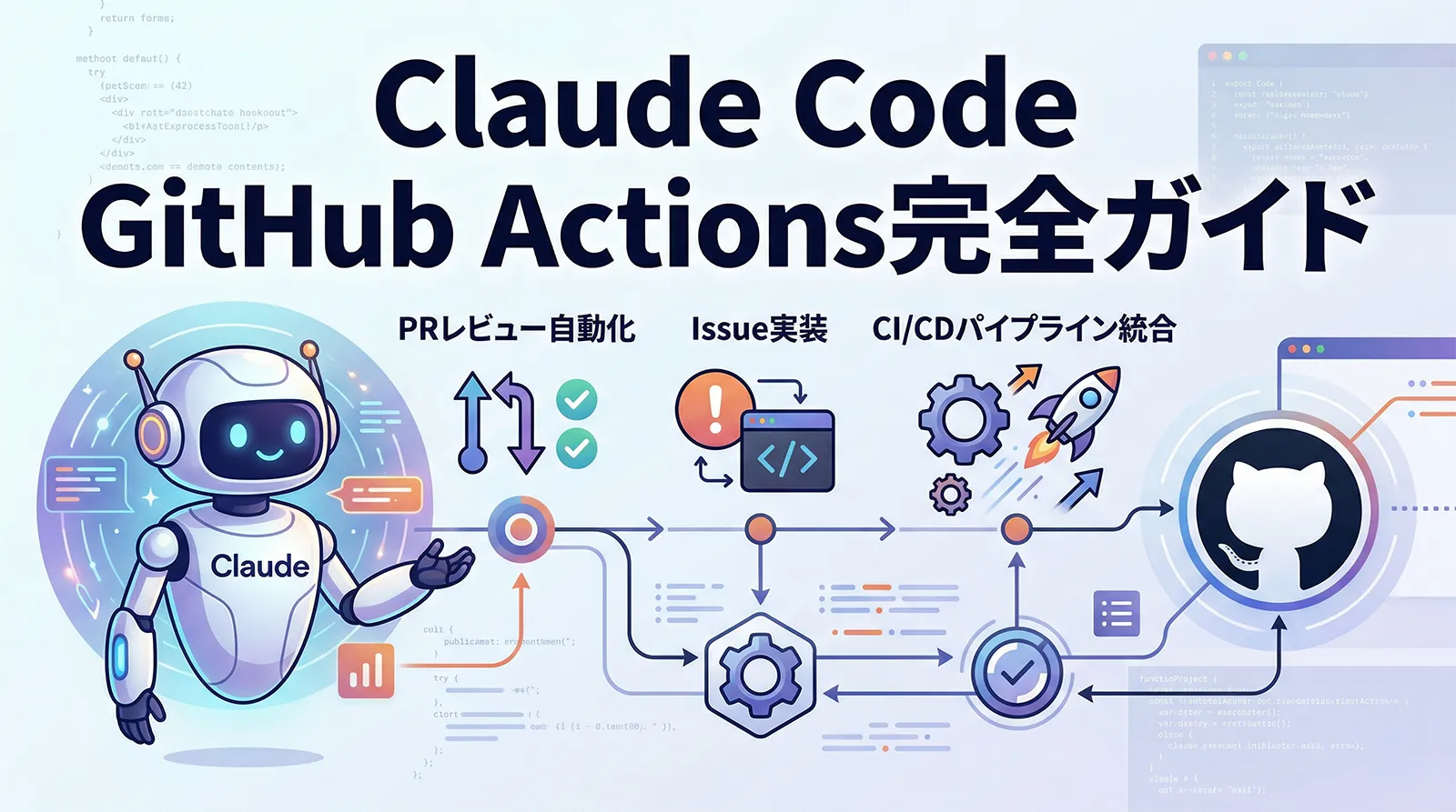 Claude Code GitHub Actions完全ガイド｜PRレビュー自動化・Issue実装・CI/CDパイプライン統合