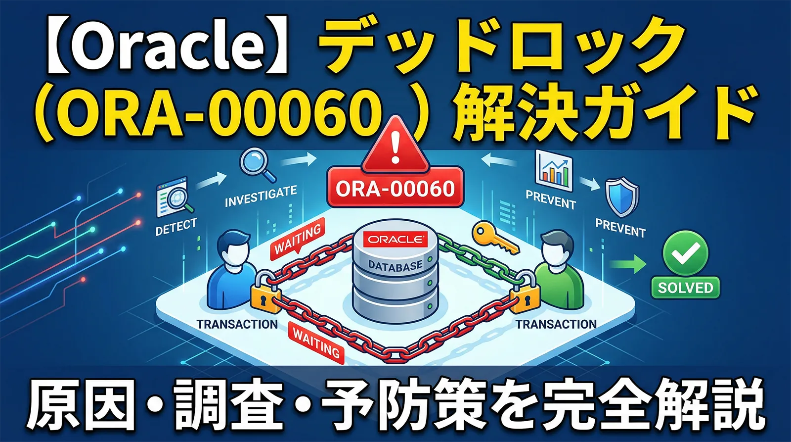【Oracle】デッドロック（ORA-00060）の原因と解決方法完全ガイド｜検出・調査・予防策まで解説