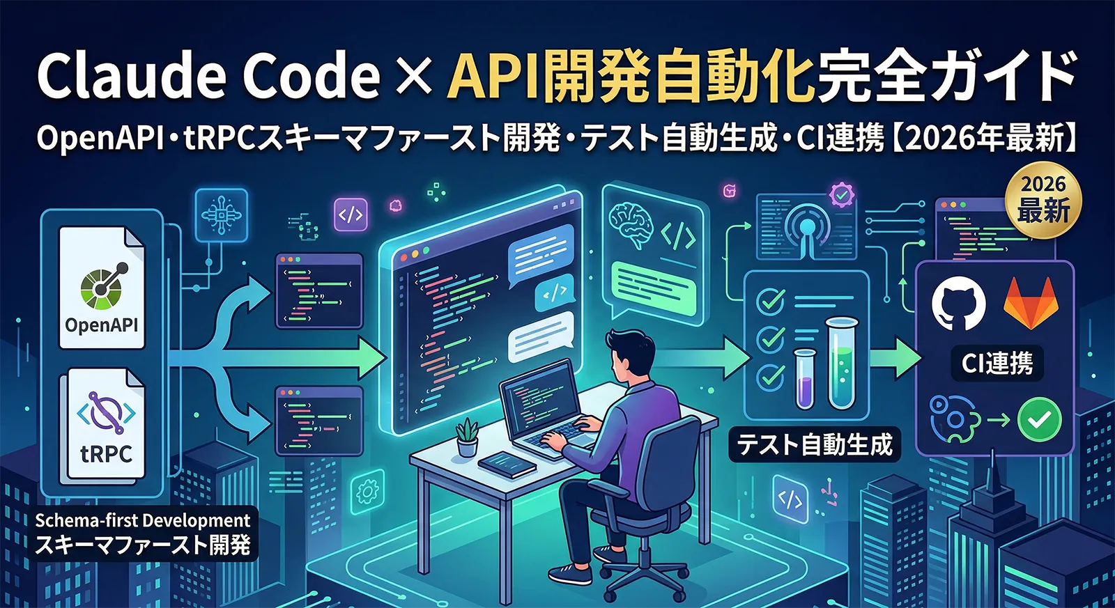 Claude Code × API開発自動化完全ガイド｜OpenAPI・tRPCスキーマファースト開発・テスト自動生成・CI連携【2026年最新】