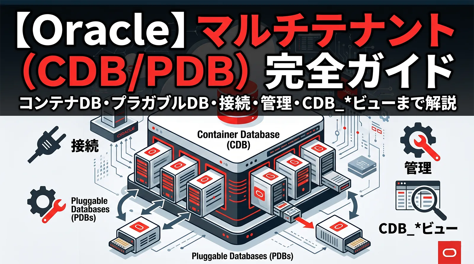 【Oracle】マルチテナント（CDB/PDB）完全ガイド｜コンテナDB・プラガブルDB・接続・管理・CDB_* ビューまで解説