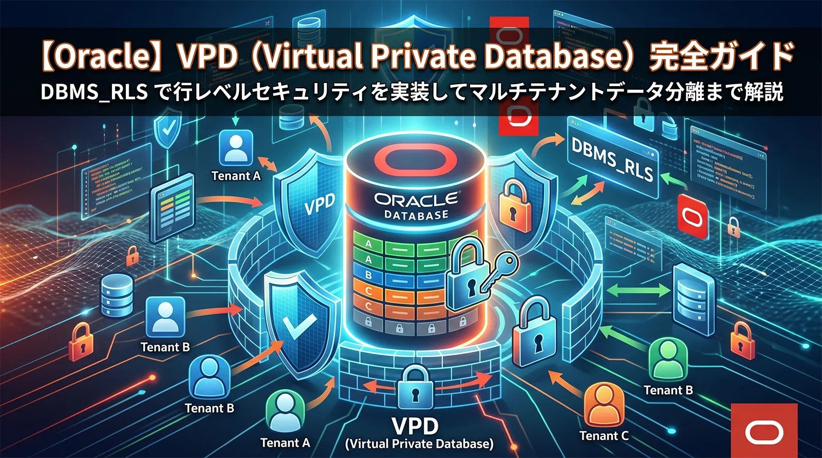 【Oracle】VPD（Virtual Private Database）完全ガイド｜DBMS_RLS で行レベルセキュリティを実装してマルチテナントデータ分離まで解説