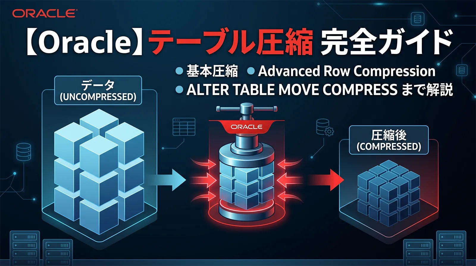【Oracle】テーブル圧縮完全ガイド｜基本圧縮・Advanced Row Compression・ALTER TABLE MOVE COMPRESS まで解説