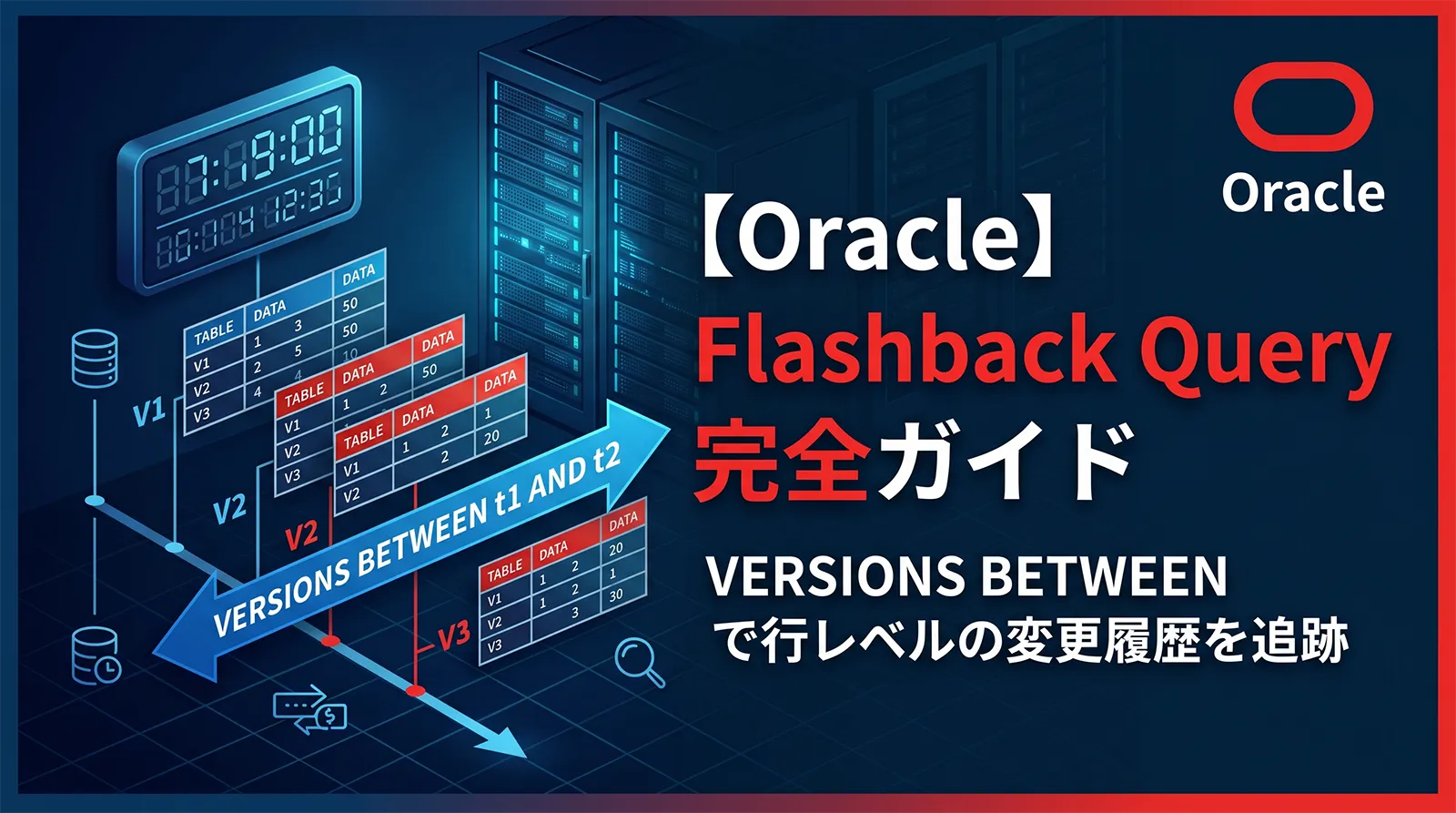 【Oracle】Flashback Version Query・Flashback Transaction Query完全ガイド｜VERSIONS BETWEEN で行レベルの変更履歴を追跡する方法まで解説