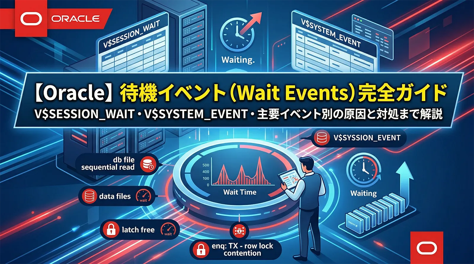 【Oracle】待機イベント（Wait Events）完全ガイド｜V$SESSION_WAIT・V$SYSTEM_EVENT・主要イベント別の原因と対処まで解説