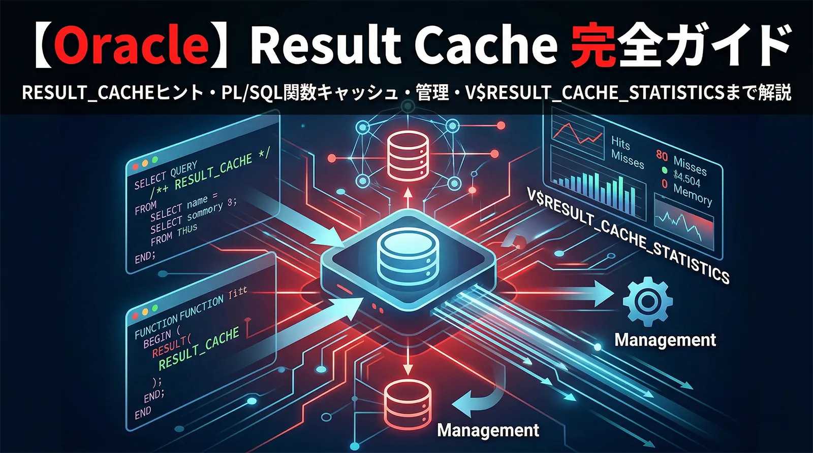 【Oracle】Result Cache完全ガイド｜RESULT_CACHEヒント・PL/SQL関数キャッシュ・管理・V$RESULT_CACHE_STATISTICSまで解説