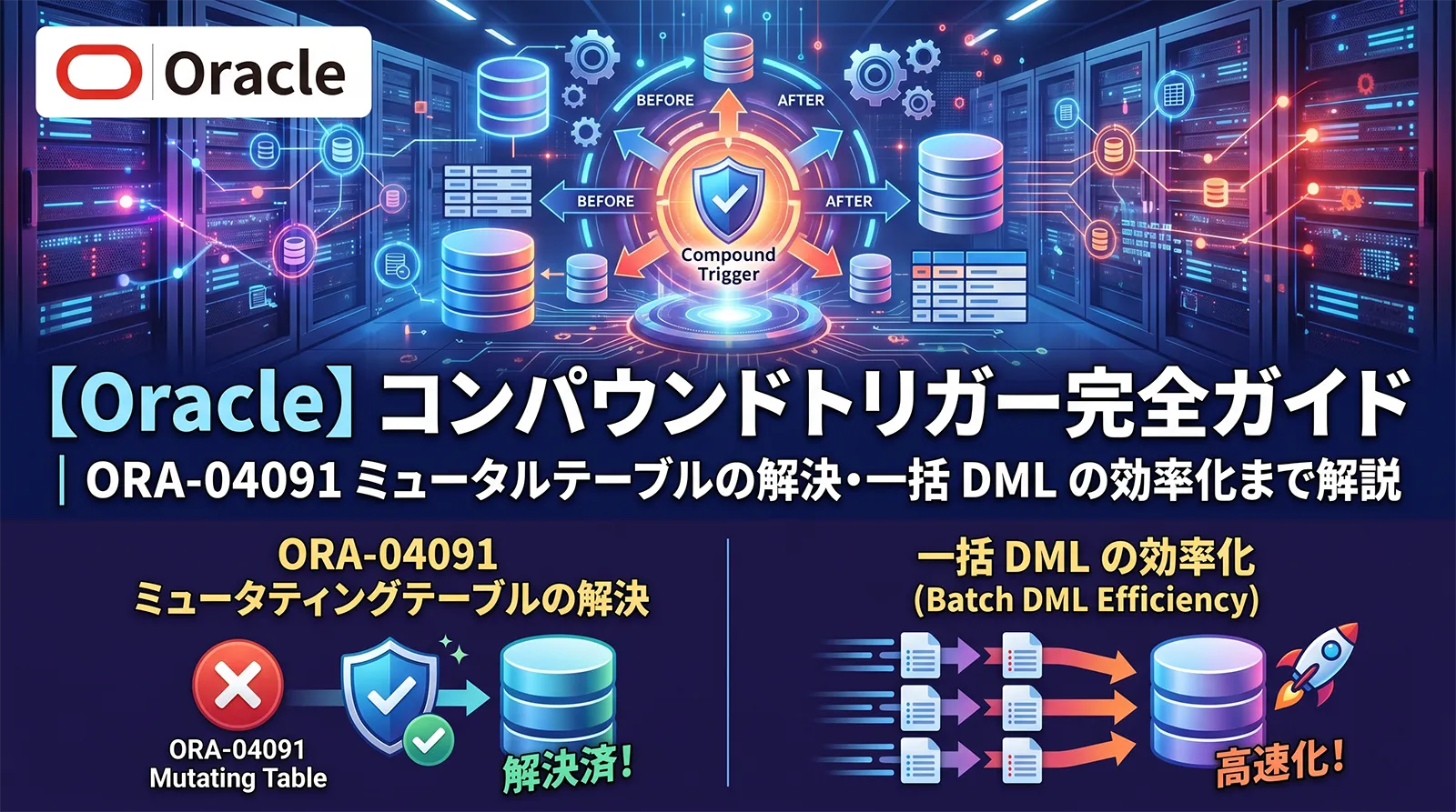 【Oracle】コンパウンドトリガー完全ガイド｜ORA-04091 ミュータルテーブルの解決・一括 DML の効率化まで解説