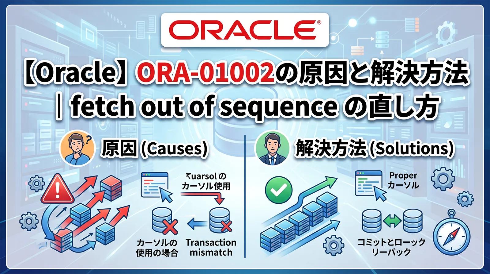 【Oracle】ORA-01002の原因と解決方法｜fetch out of sequence の直し方
