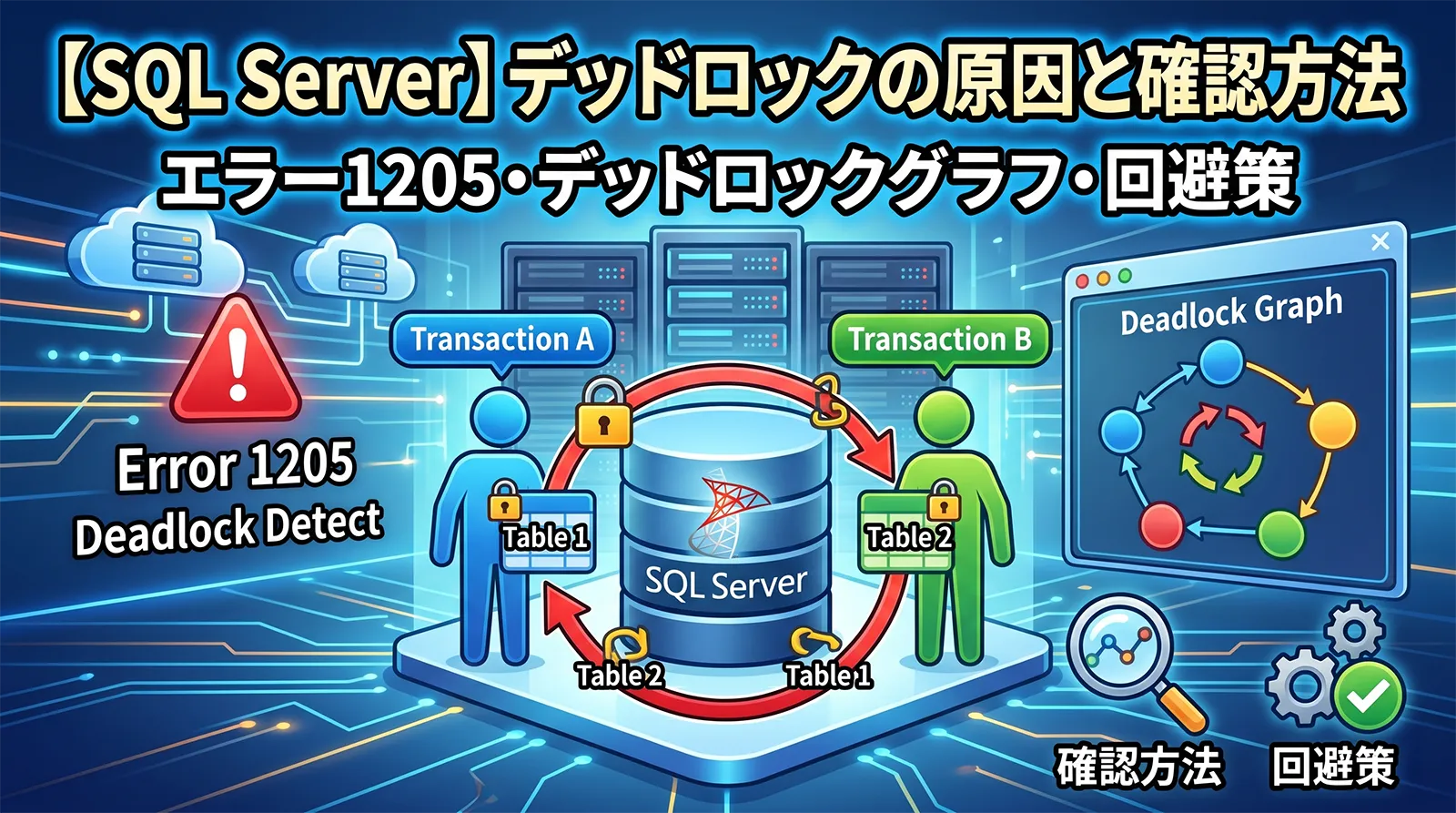 【SQL Server】デッドロックの原因と確認方法｜エラー1205・デッドロックグラフ・回避策