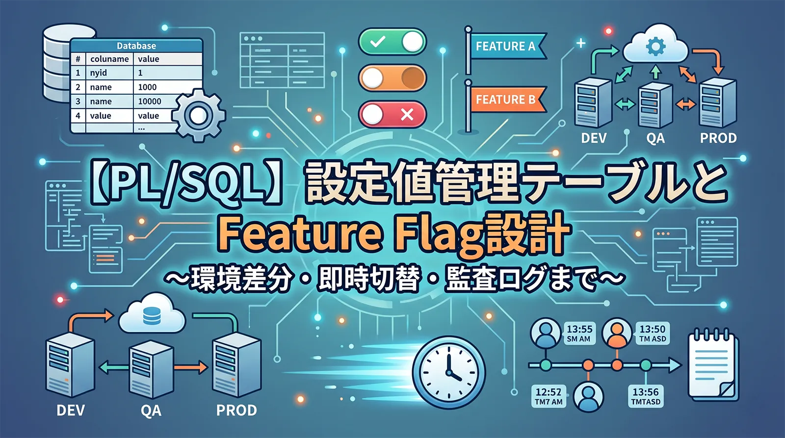 【PL/SQL】設定値管理テーブルとFeature Flag設計｜環境差分・即時切替・監査ログまで