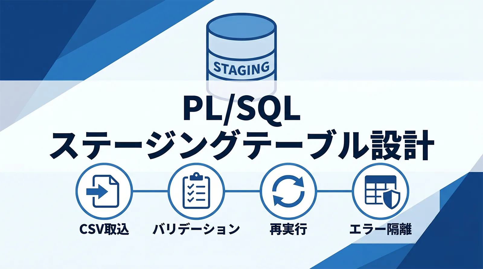 【PL/SQL】ステージングテーブル設計｜CSV取込・バリデーション・再実行・エラー隔離まで