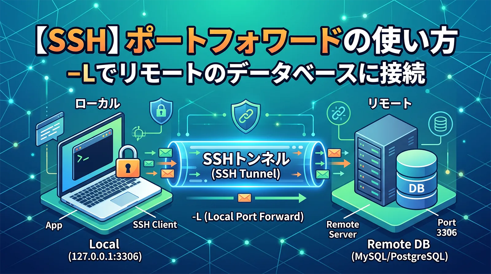 【SSH】ポートフォワード（トンネル）の使い方｜-Lでリモートのデータベースに接続