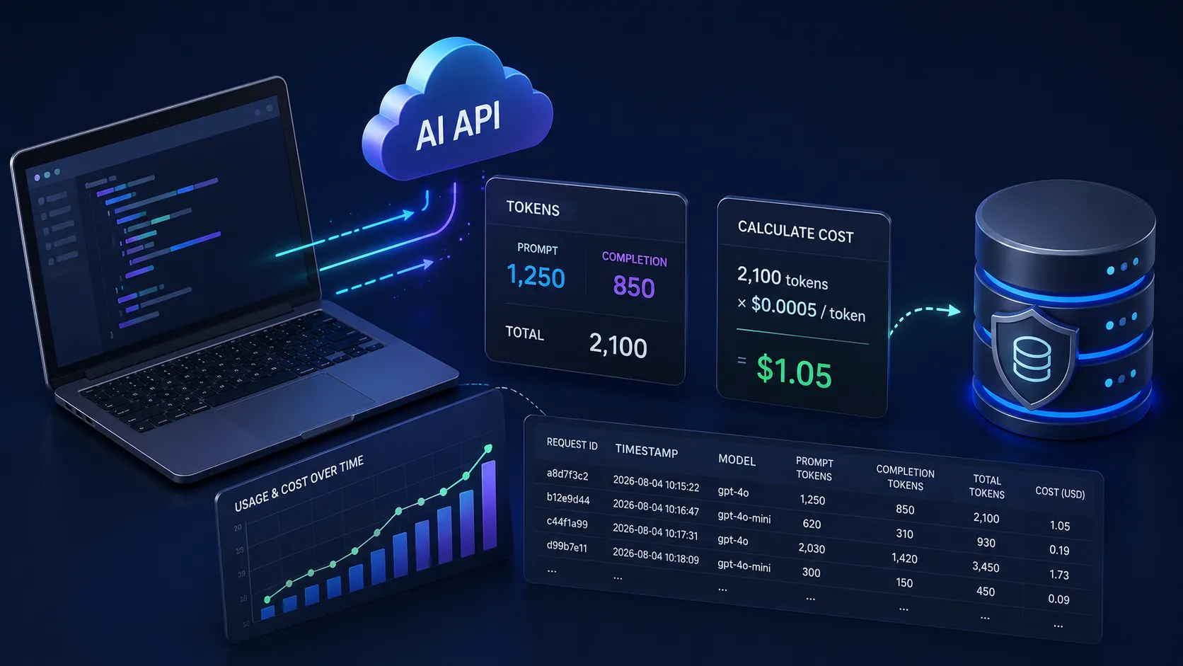 AI APIの料金をリクエスト単位で計算する方法｜トークン使用量をDBへ保存