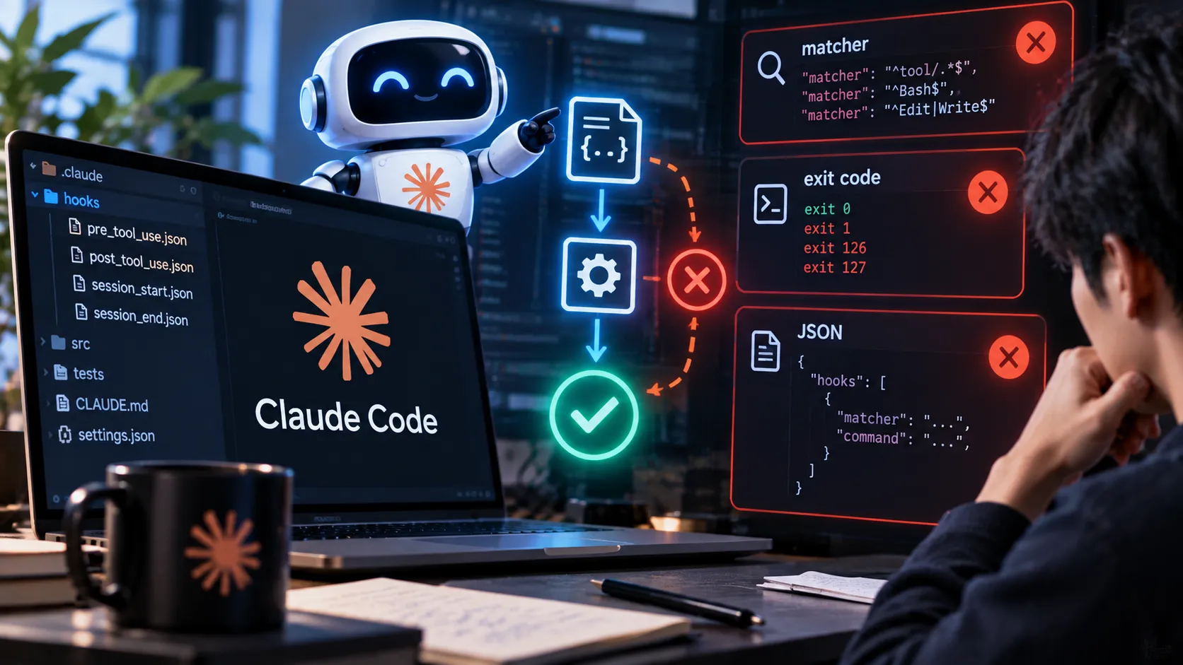 Claude CodeのHooksが動かない原因｜matcher・exit code・JSONの確認方法